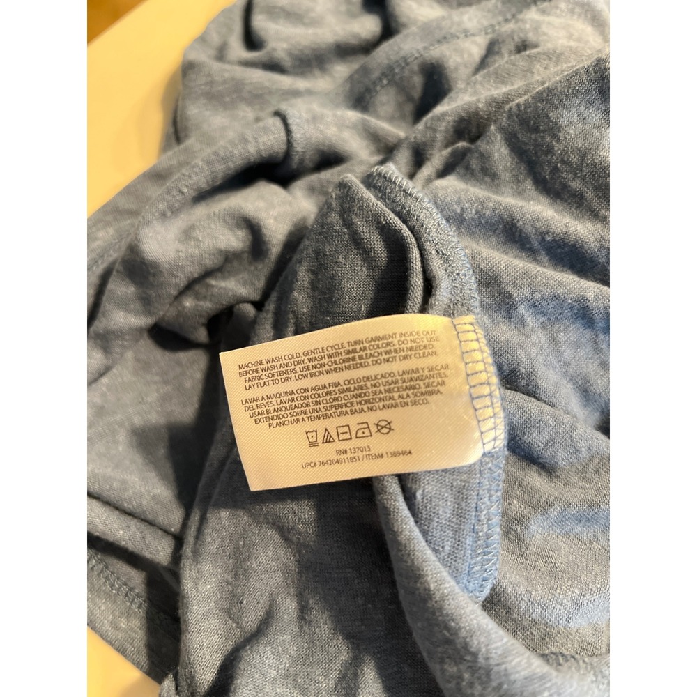 Orvis Classic Collection Womens Blue Linen Blend V-Neck‎ 3/4 Sleeve Top Medium - Picture 8 of 8